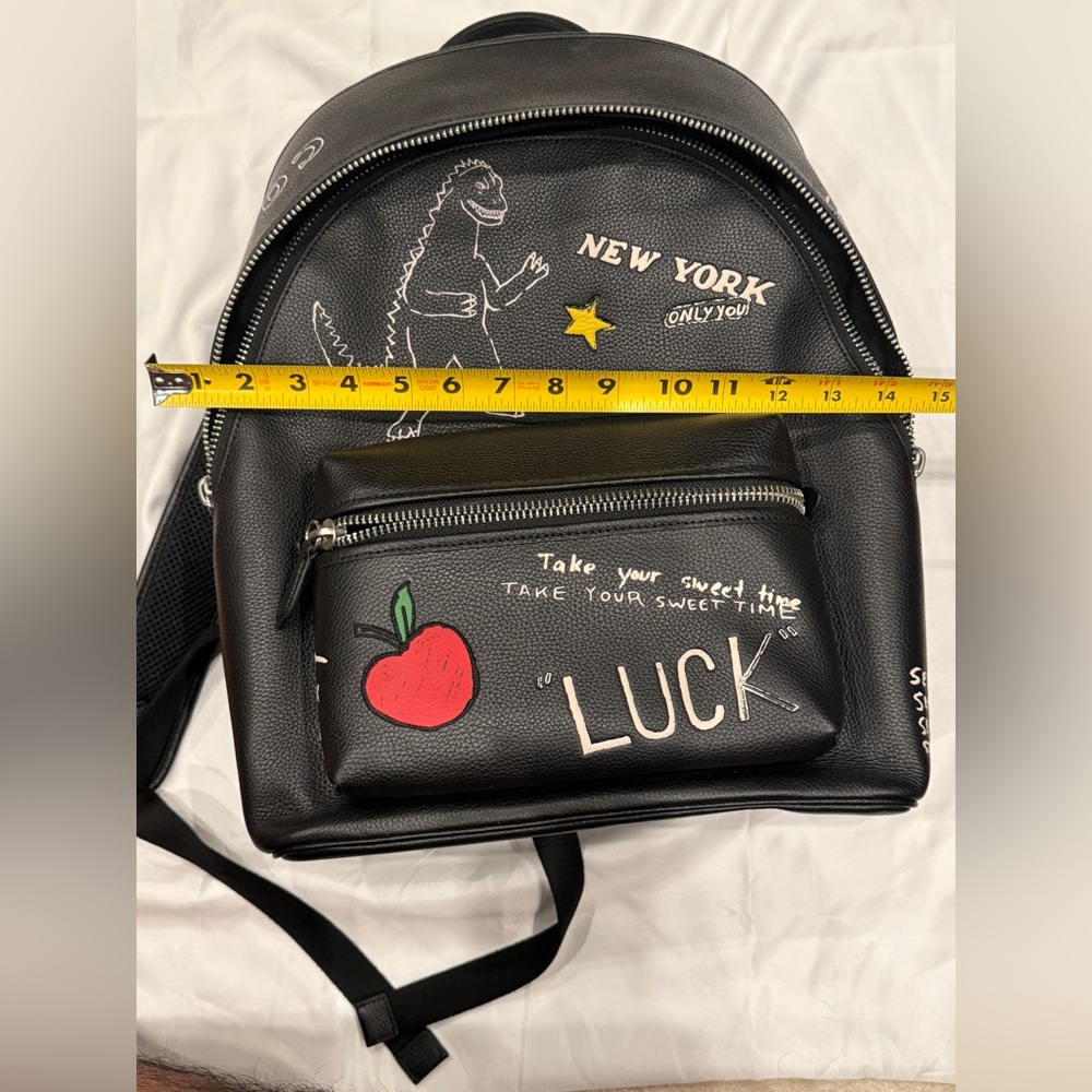Coach Black Backpack with New York Design - Picture 3 of 7